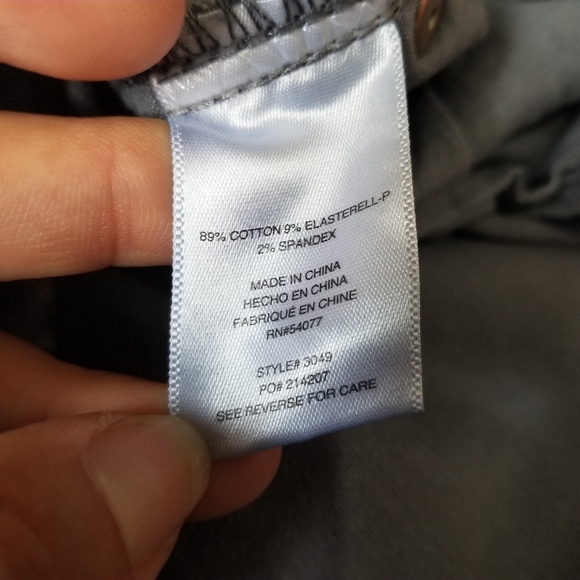 Cabi 3049 Blue Grid Curvy Skinny Mid Rise Jeans Sz 8  Womens Pants Gray - Picture 6 of 12